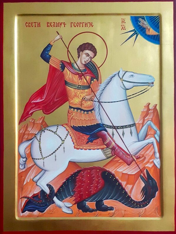 Icon of St George and the dragon